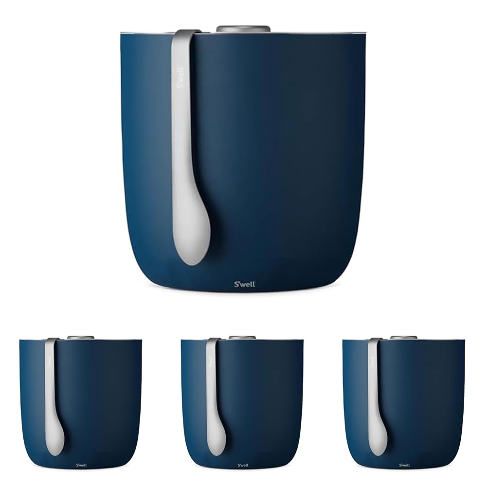S'well Ice Bucket with Tongs, 68oz, Azurite (Pack of 4) Image