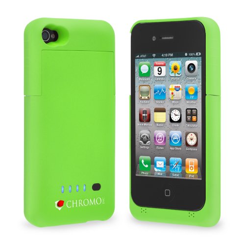 Chromo Inc. iPHONE 4 4S Battery Case 1900mAh Ultra Slim (Green) + Bonus Screen Protector