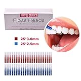 Interdental Brush, Hismith 50 Count Toothpick Tooth Flossing Head Oral Dental Hygiene Brush, Tooth Cleaning Tool