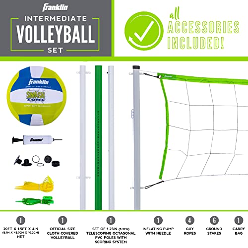 Franklin Sports Volleyball Set Beach and Backyard Volleyball Net Set