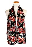 Christmas Scarf - Christmas Candy cane, Poinsettia Design w/ Gift Box By Knitting Factory