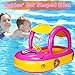 Baby Swim Float with Canopy, Car Shaped Inflatable Swimming Ring Boat with Sunshade for Boys Girls Toddler Infant Float for Pool Floating Cute Boat Summer Outdoor Play (Fit 3-36 Months, Maximum 44lb)