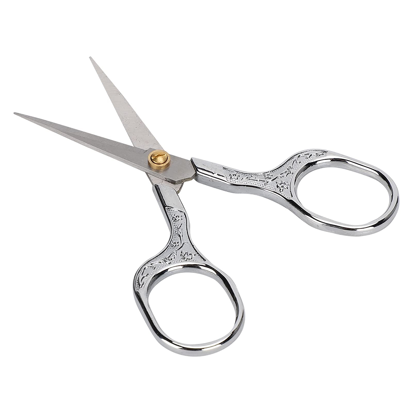 Sewing Scissors, Small Scissors Stainless Steel Needlework Scissors for Embroidery, Sewing, Craft (Silver)