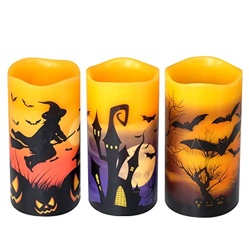 Castle, Witch, Bats Decal Halloween Decor Candles
