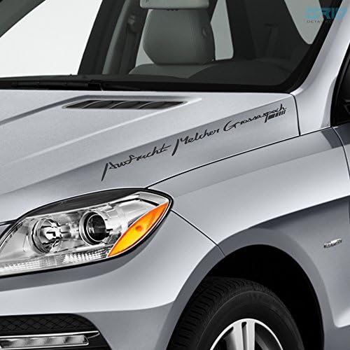 DETAILKOREA Grid Car Full Name Sticker Decal for AMG, Mercedes Benz (31.49", Dark Gray)