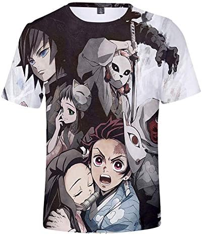 ALVIN EDMOND Demon Slayer: Kimetsu No Yaiba 3D Printed Graphic Short Sleeve T-Shirts for Women Men Boys Girls