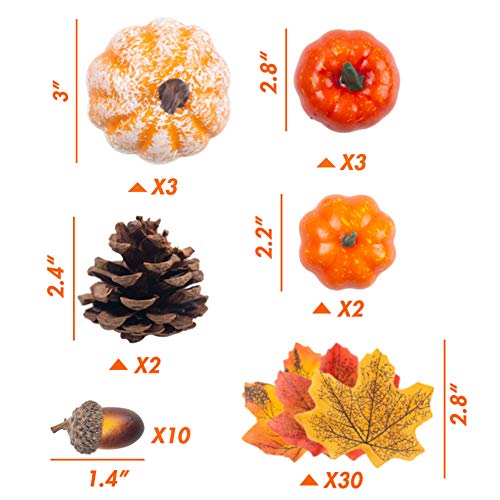 HANSGO Fake Pumpkin Decor, Mini Pumpkins Artificial Foam Pumpkins Small Pumpkins for Decorating, 50PCS Halloween Thanksgiving Decorations