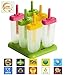 Popsicle Molds Set - BPA Free - 6 Ice Pop Makers + 1 Extra Mold + Silicone Funnel + Cleaning Brush + Recipes E-book - by Lebice