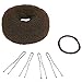 Mia Bun Ease-Bun Styling Tool Rolls Into The Hair Sock Method Easiest Medium Size for Women, Teens, Girls, Dancers, Ballet, Dress Up, Updos - Brown Color