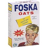 Foska Oats Jamaican Rolled Oats, Traditional Breakfast Oatmeal for Overnight and Hot Cereal, 14 oz Box