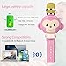 Microphone for Kids, Wireless Bluetooth Karaoke Microphone Portable Handheld karaoke Mic Home Party Christmas Birthday Speaker Machine for iPhone/Android/iPad/Sony,PC and All Smartphone（Pink）