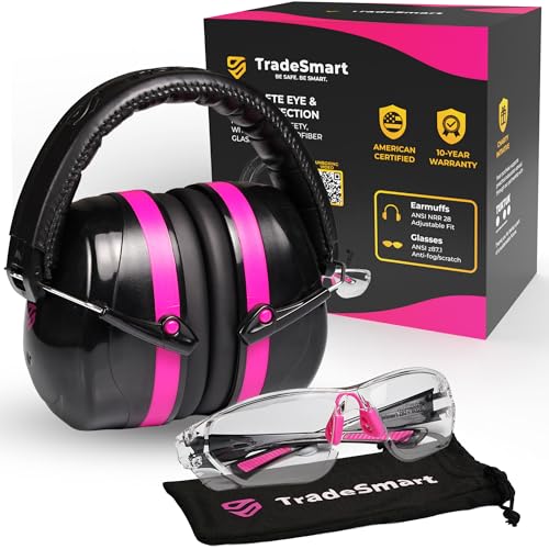 TradeSmart Shooting Ear Protection for Gun Range, NRR 28 Earmuffs & Eyewear