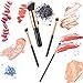 Makeup Brushes, SOLVE 17pcs Professional Kabuki Cosmetics Brush Set Foundation Powder Eye Brushes Kit Golden Black with Box