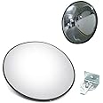 Convex Traffic Mirror, 12 Inch Wide Angle Curved Security Corner Mirror with Adjustable Fixing Bracket for Outdoor Indoor Driveway Road Shop Garage Parking Lot Blind Spot
