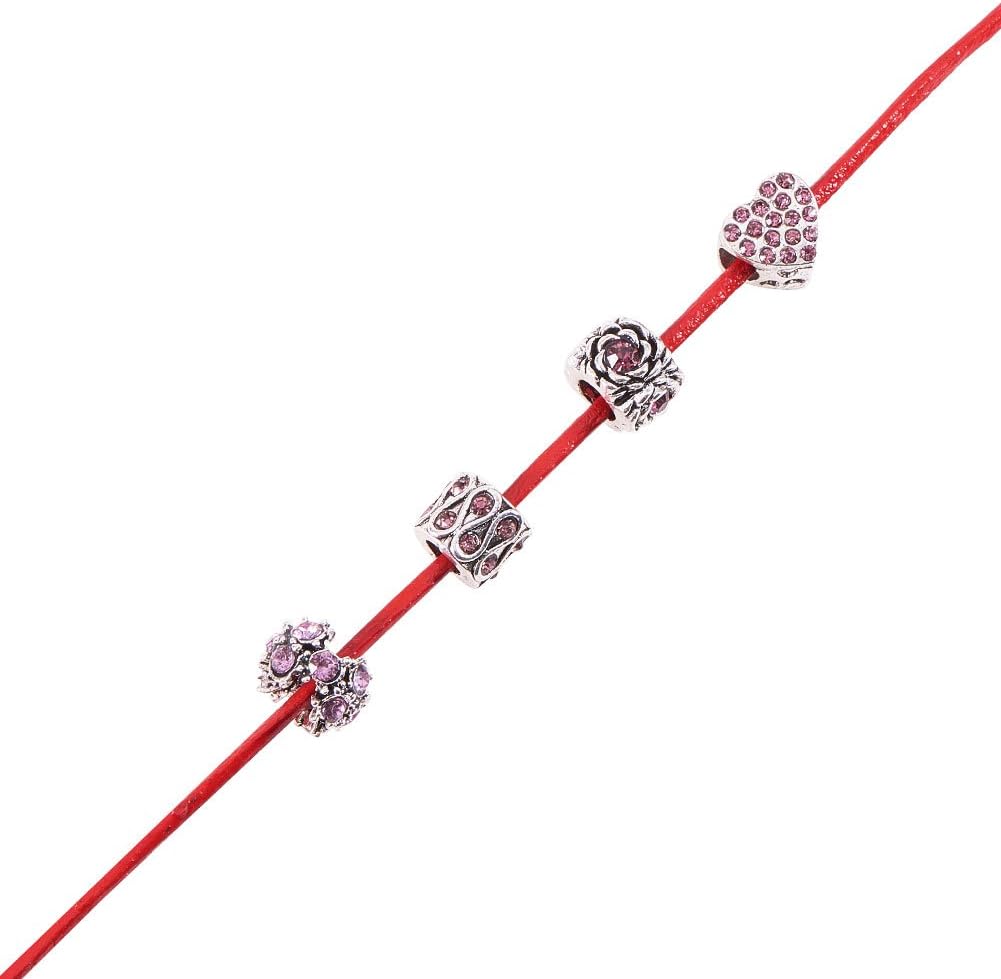 PH PandaHall 1 Roll 2 mm Cowhide Round Leather Cords For Bracelet Neckacle Beading Jewellery Making 10 meter / 11 Yard Red - Image 5