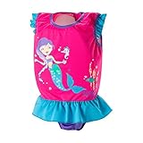 Speedo Kids UPF 50+ Begin to Swim Polywog Swimsuit, Berry/Grape, Small