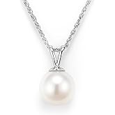 Belacqua AAA Quality Freshwater Cultured Pearl Pendant Necklace for Women| 5-13 mm | 925 Sterling Silver | Gift Box Included