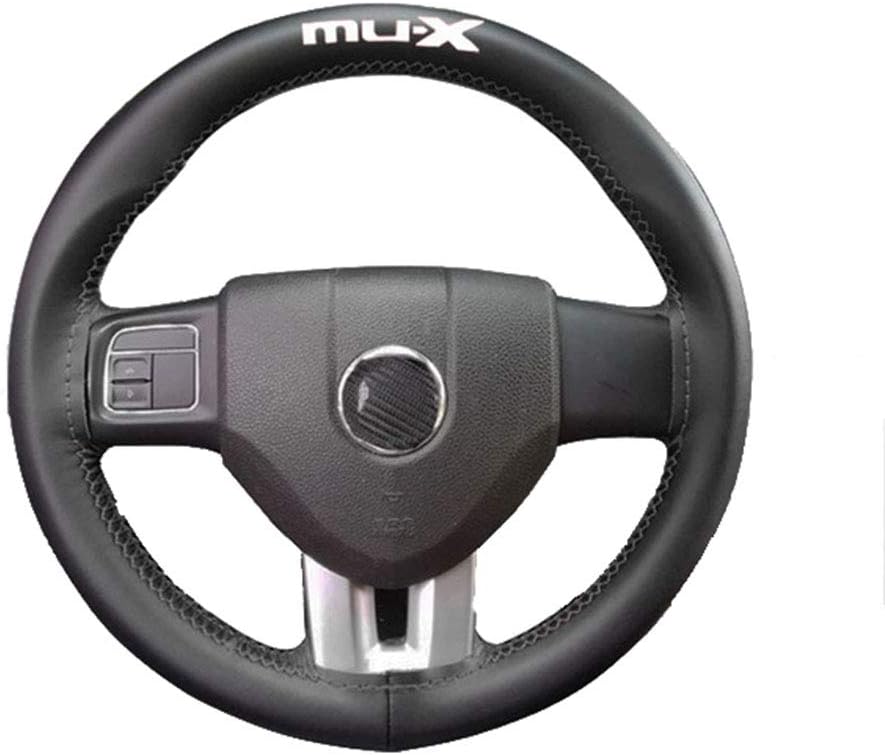FLYWM For Isuzu Mux Mu-x 15 Inch Top Genuine Leather Steering Wheel Cover Soft Anti-slip Leather Interior Accessories 1 Piece Universal Steering Cover