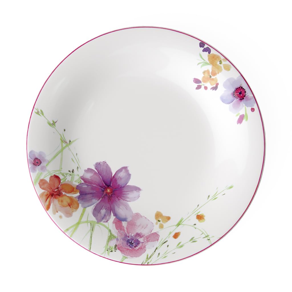 Villeroy & Boch – Mariefleur Basic Breakfast Plate, round premium porcelain plate with playful flower decoration, dishwasher safe, 21 cm