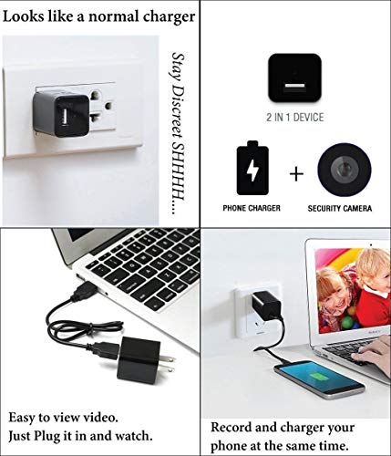 ETbotu HD 1080P Camera USB Wall Charger Adapter Video Recorder Security Camera with Card Reader - Thumbnail 5