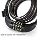 Titanker Bike Lock Cable, 4-Feet Bike Cable Basic Self Coiling Resettable Combination Cable Bike Locks with Complimentary Mounting Bracket, 4 Feet x 1/2 Inchthumb 2
