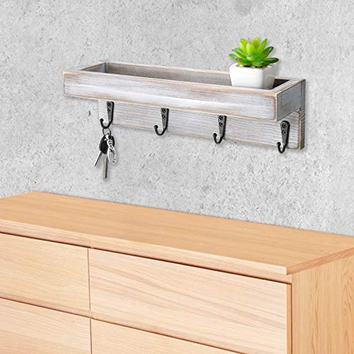 Sageme Entryway Shelf Wall Mounted,Vintage Rustic Farmhouse Solid Real