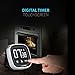 Digital Kitchen Timer, RISEPRO Touchscreen Kitchen Cooking Timer with Loud Alarm Count Down and Up Stopwatch Medicine Reminder Bread Candy BBQ EN7001-BK