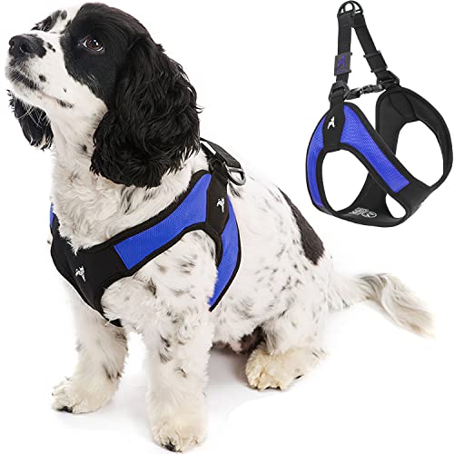 Gooby Escape Free Easy Fit Harness - Blue, Small - No Pull Step-in Patented Dog…