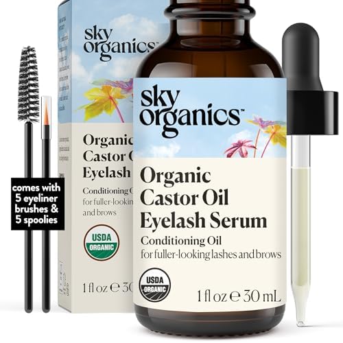 Organic Castor Oil Eyelash Serum (30ml) By Sky Organics 100 Pure Cold