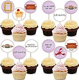 20pcs Friends TV Show Party Cupcake Topper, Pre-Assemble Cupcake Topper Ideal for Friends theme Birthday Party Decorations Supplies