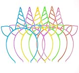 18 Pack Unicorn Headbands Party Favors Supplies Cat Ear Headbands Girls Plastic Horn Hairbands for Cosplay Party Birthday Party Halloween Christmas(18 Pack)