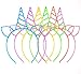 18 Pack Unicorn Headbands Party Favors Supplies Cat Ear Headbands Girls Plastic Horn Hairbands for Cosplay Party Birthday Party Halloween Christmas(18 Pack) primary