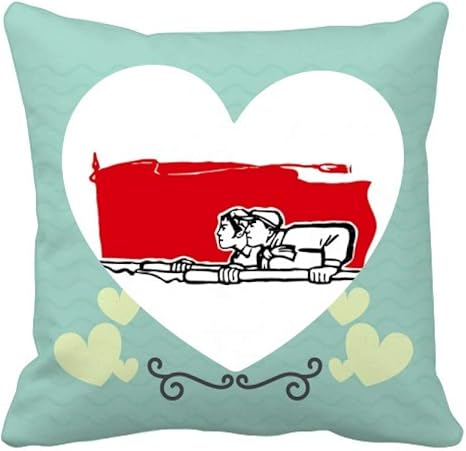 Amazon 男性女性の赤い旗のペンのイラスト ラブクッションクッションお昼寝枕ギフト 抱き枕 オンライン通販