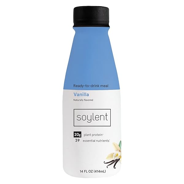 SOYLENT COMPLETE MEAL REPLACEMENT SHAKE, VANILLA, 20G COMPLETE PROTEIN, 28 VITAMINS & MINERALS, LOW SUGAR, 14OZ (SINGLE BOTTLE)