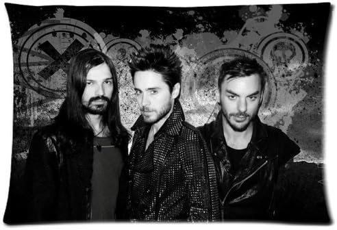 Sofa Pillowcase Custom 30 Seconds To Mars Band Rectangle Pillow Cases 20*30 inches (one side) Comfortable For Lovers And Friends