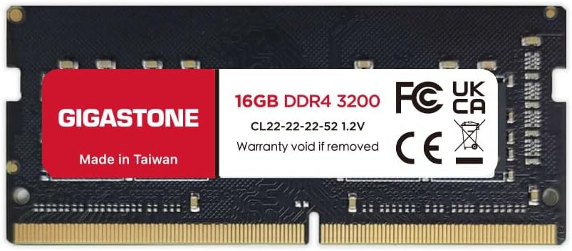 Gigastone 16GB DDR4 3200MHz SODIMM Laptop RAM CL22 1.2V Non-ECC