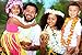 KINWAL Aloha Happiness Hawaiian Leis Necklaces (Pack of 36) + 1 Beige Grass Table Skirt (9ft) - Excellent Birthday Moana Party