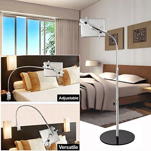 MocaTrend DUAL Function (Floor/Clamp) 360 Degree Rotating Tablet Stand for all Tablet PCs, iPads, iPad Mini, iPad Pro, Galaxy, Nexus, Xoom, Surface Pro, RCA, Nook, Fire, and e Readers (Black Base)