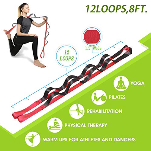 image for Onory Yoga Strap Stretch Straps for Physical Therapy with Exercise Boo