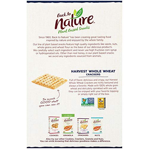 BACK TO NATURE NON-GMO CRACKERS, HARVEST WHOLE WHEAT, 8.5 OUNCE