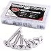 Hilitchi 410 Stainless Steel #10 Wafer Head Phillips Self Drilling Screws Sheet Metal Tek Screws Assortment Kit, Modified Truss Head Self Driller - Size: #10 x 1/2'' - 1-1/2'' - Pack of 200