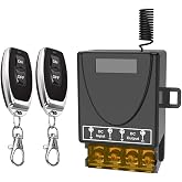 12V Remote Switch Wireless, Malictele DC12V/24V/48V/72V 30A Relay RF Control Switch with 328ft Long Range for Anti-Theft Alarms Security Systems luminaire Roller Lind Door Motor