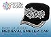 Crystal Case Women's Cotton Rhinestone Studded Medieval Military Cap Hat (Black)