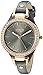 SO&CO New York Women's 5061.1 SoHo Quartz Rose Tone Case Grey Slim Leather Strap Watch