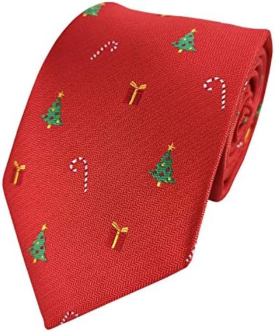 Mens Exquisite Woven Tie Christmas Tree Candy Gift Necktie