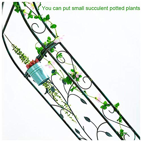 SYLJ Rosenbogen, 220 x 122 x 40 cm Torbogen aus Eisen, Wetterfeste Rankhilfe freistehend, Pergola für Kletterpflanzen… – Bild 4