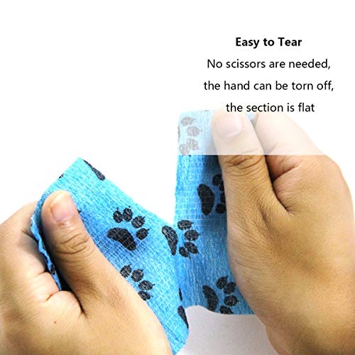 AUPCON Self Adhesive Bandage Vet Tape Cohesive Bandages Bulk Self Adherent Wrap Non-Woven for Pets Animals & Ankle Sprains & Swelling Supply, FDA Approved 4 Inches x 5 Yards - Thumbnail 2
