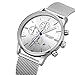 Megir Mens Stainless Steel Mesh Band Business Luminous Chronograph Quartz Wrist Watches