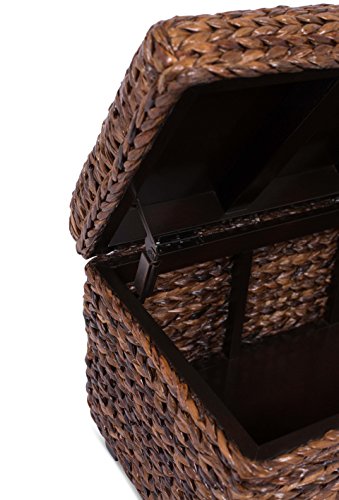 BIRDROCK HOME Abaca Storage Ottoman Bench - Bed Storage Trunk - Espresso Bench - Chest - Safety Hinges - Thumbnail 2
