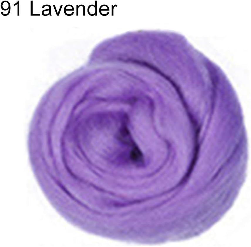YuYe-xthriv 10/50g Needle Felting Starter Kit Faux Wool Felting Needle Spinning Wheel Sewing Needlework Woolen Yarn for Felted Animal Gift Needle Felting Supplies Ideal Gift for Kids 91# 10g